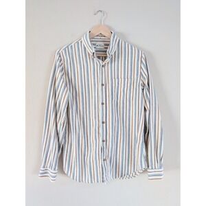 Ben Sherman Mens Long Sleeve Striped Button Down Shirt Flannel Casual Preppy